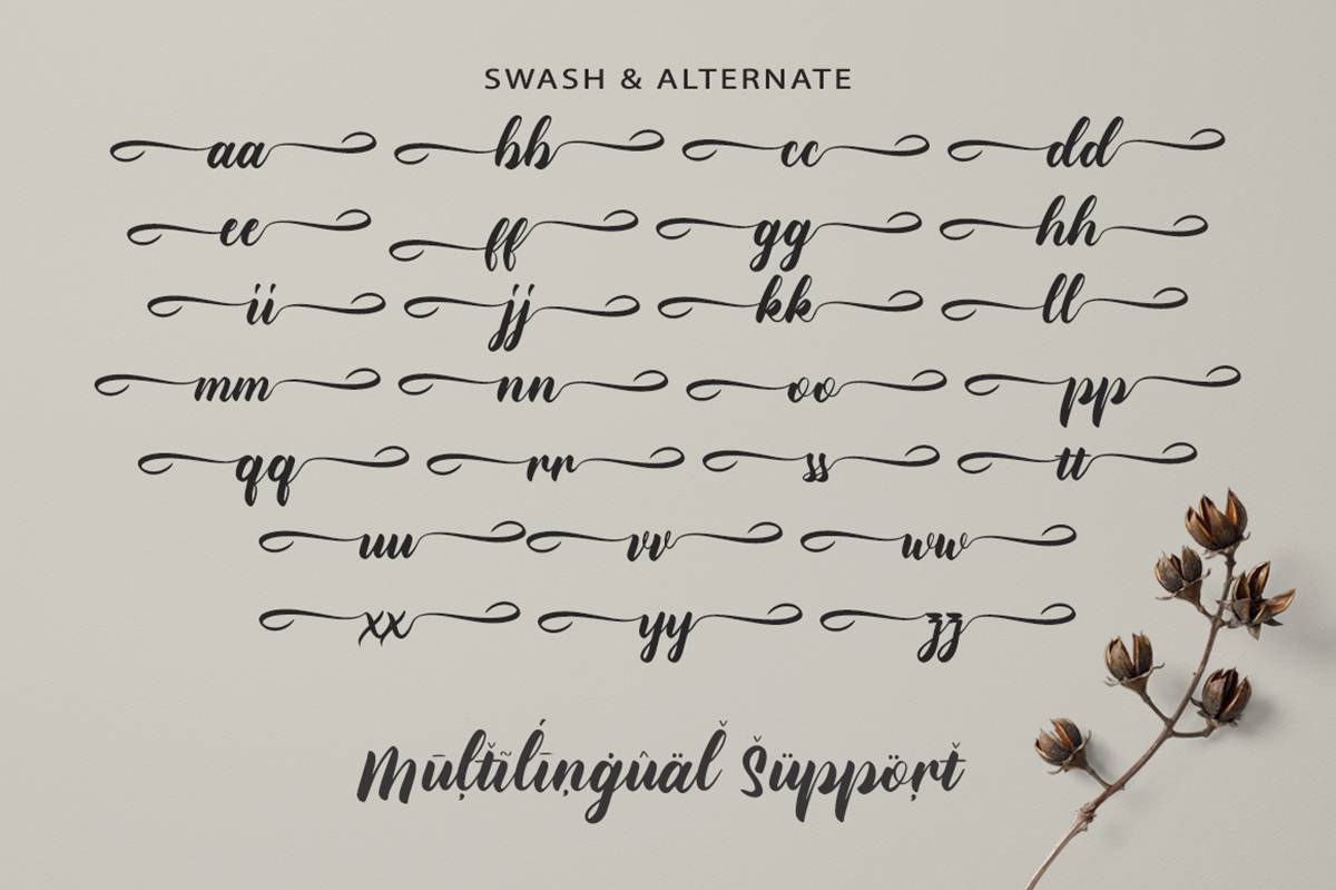 Bellugra Script Font sample