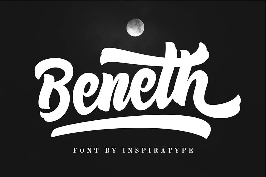 Beneth Handlettering Script Font sample