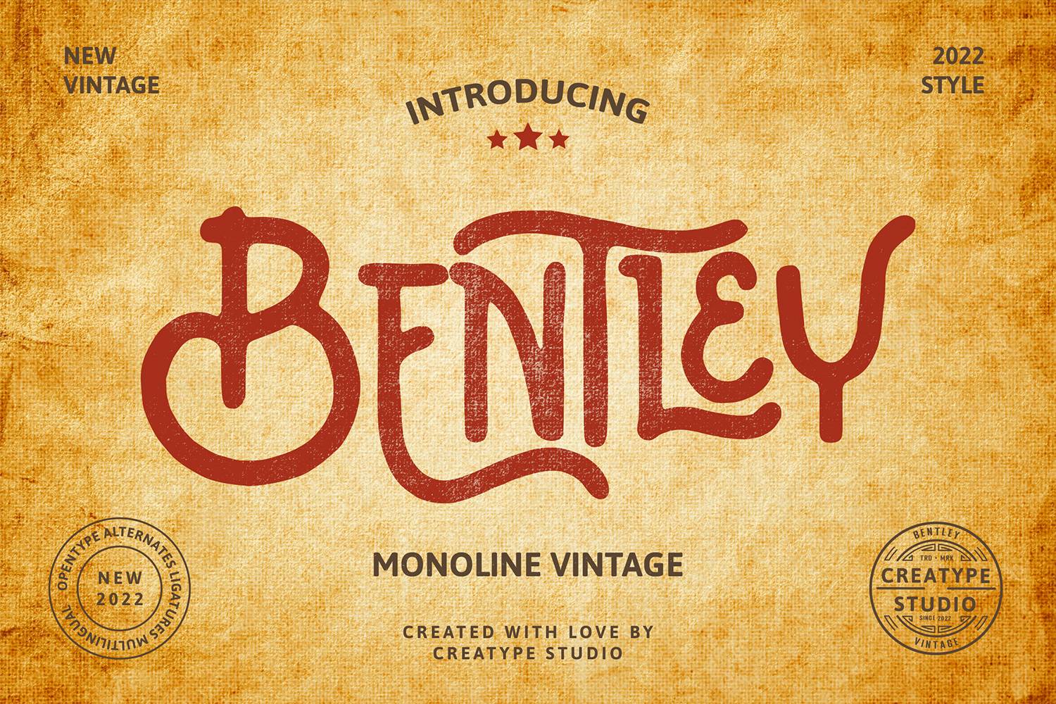 Bentley Font sample
