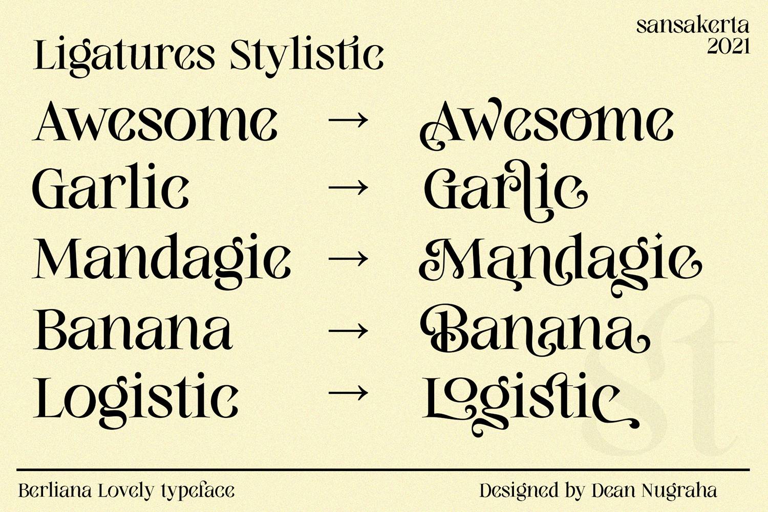Berliana Lovely Font sample