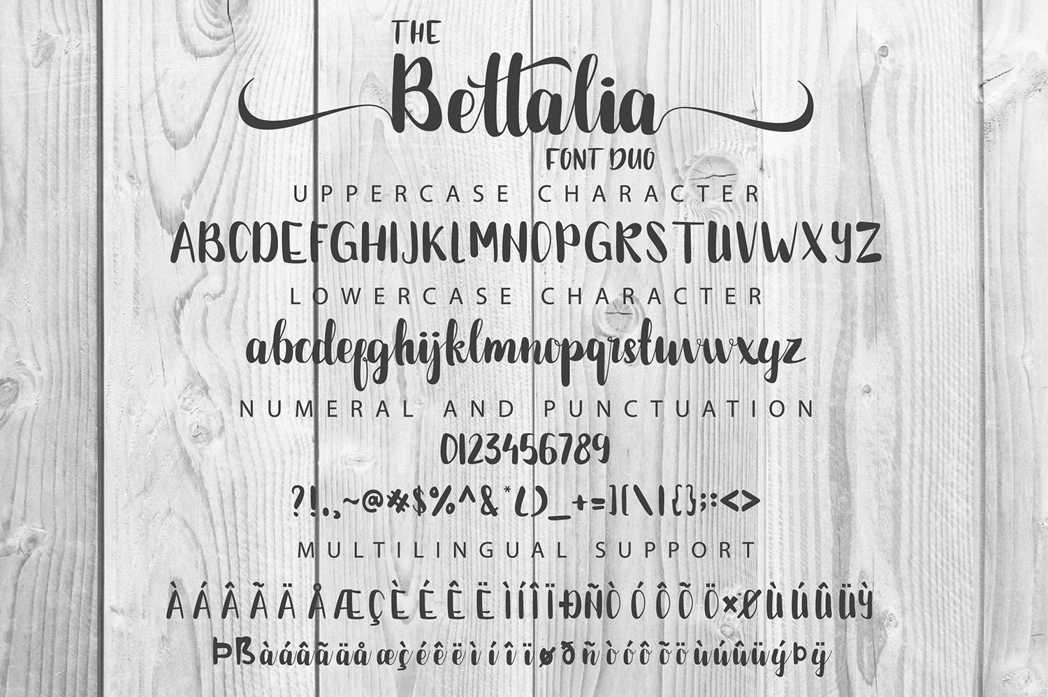 Bettalia Font sample