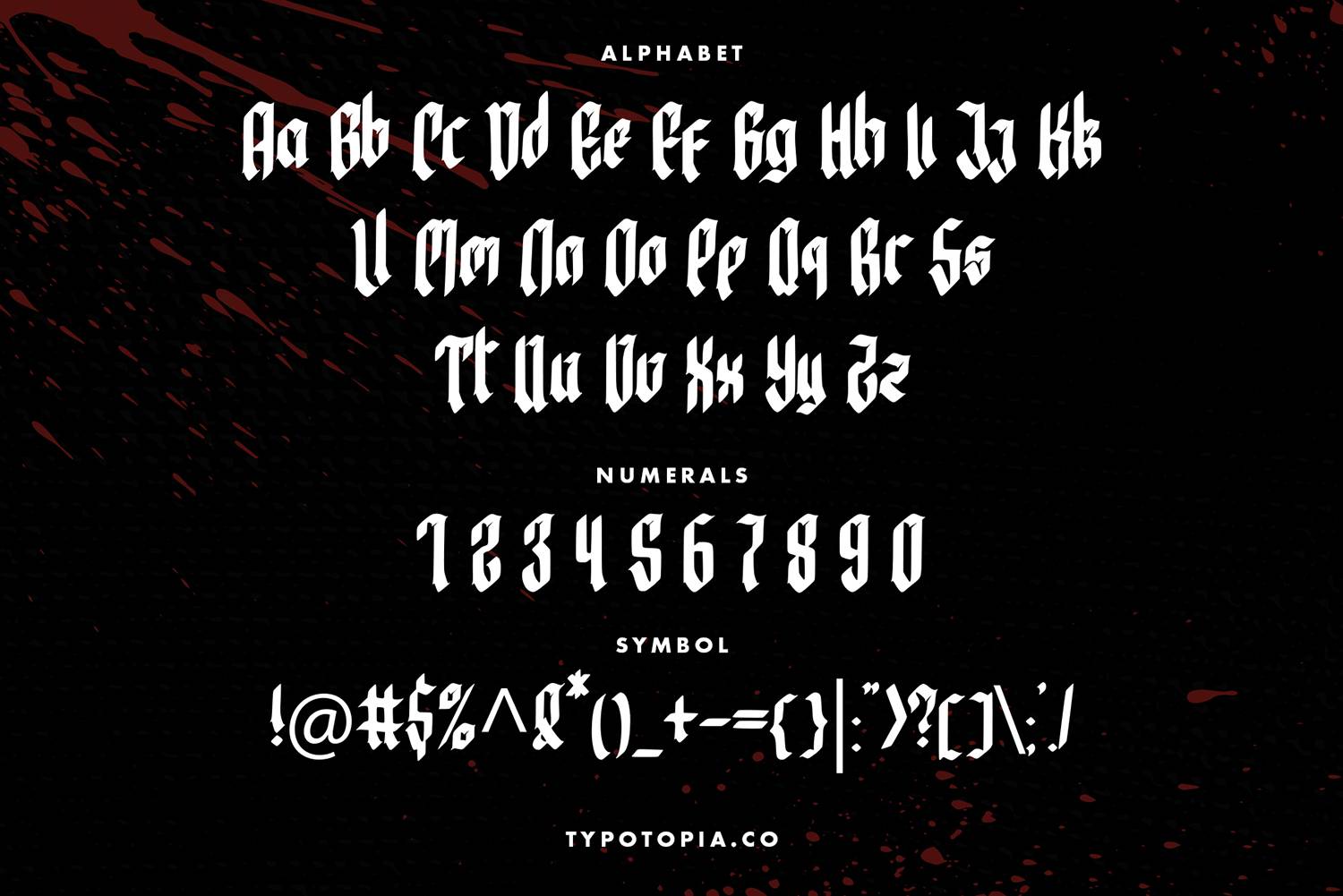 Bewear Creepy Font sample