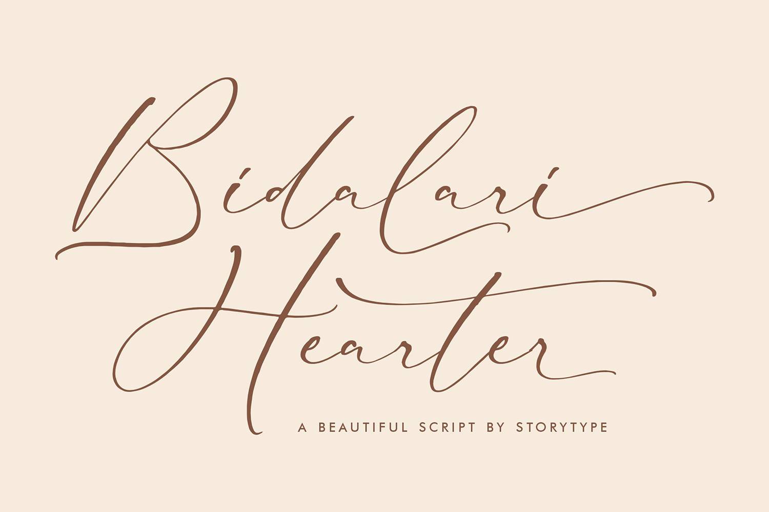 Bidalari Hearter Font sample