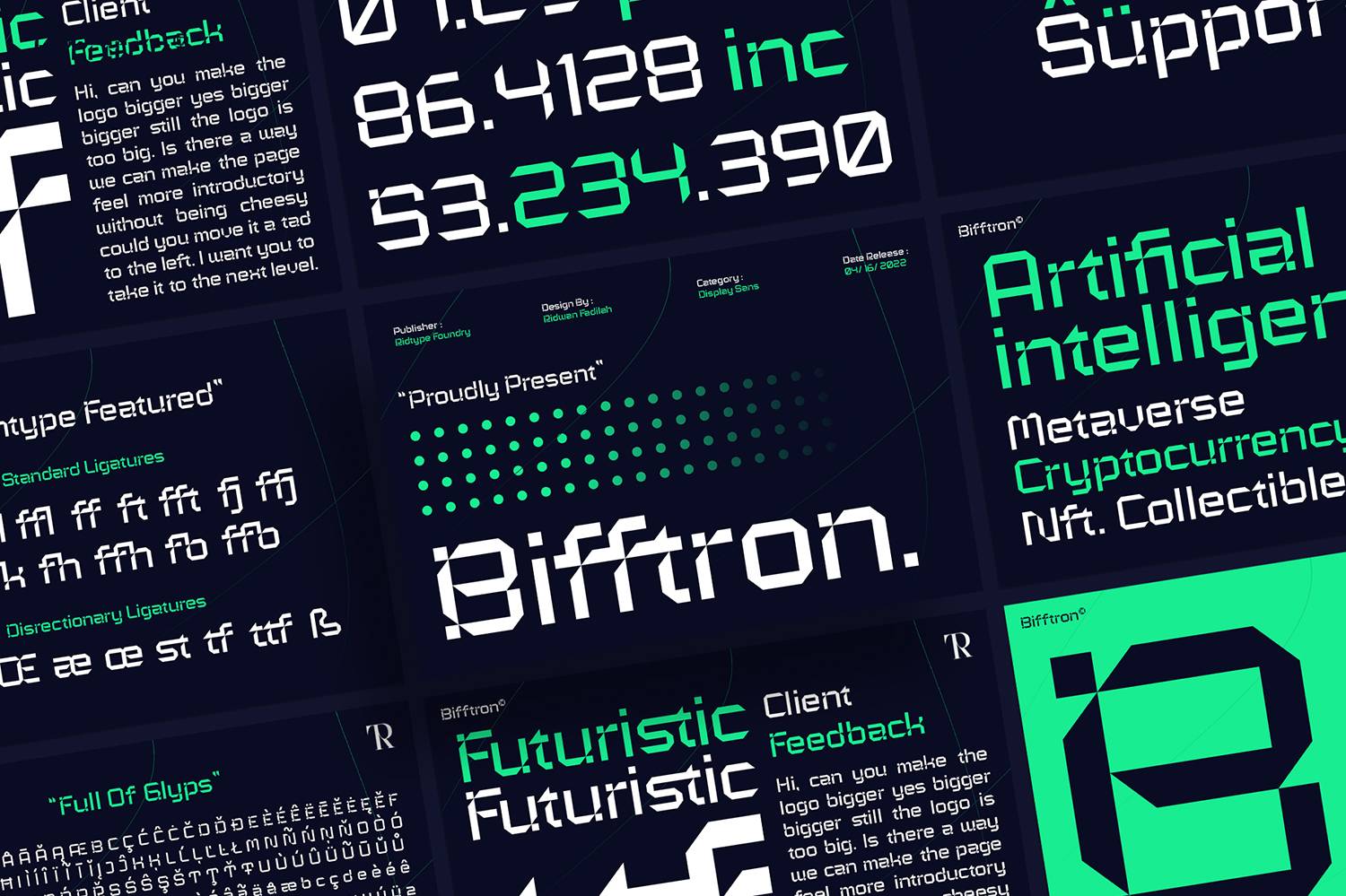 Bifftron Font sample