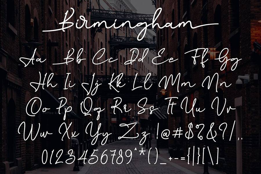 Birmingham Signature Script Font sample