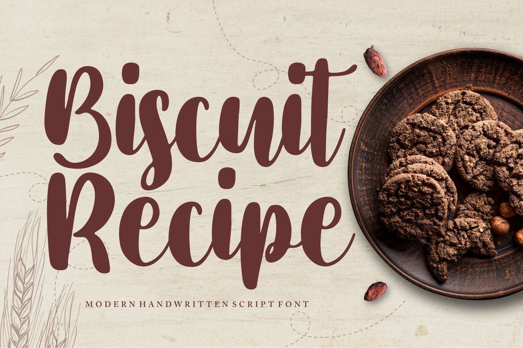 Biscuit Recipe Font sample