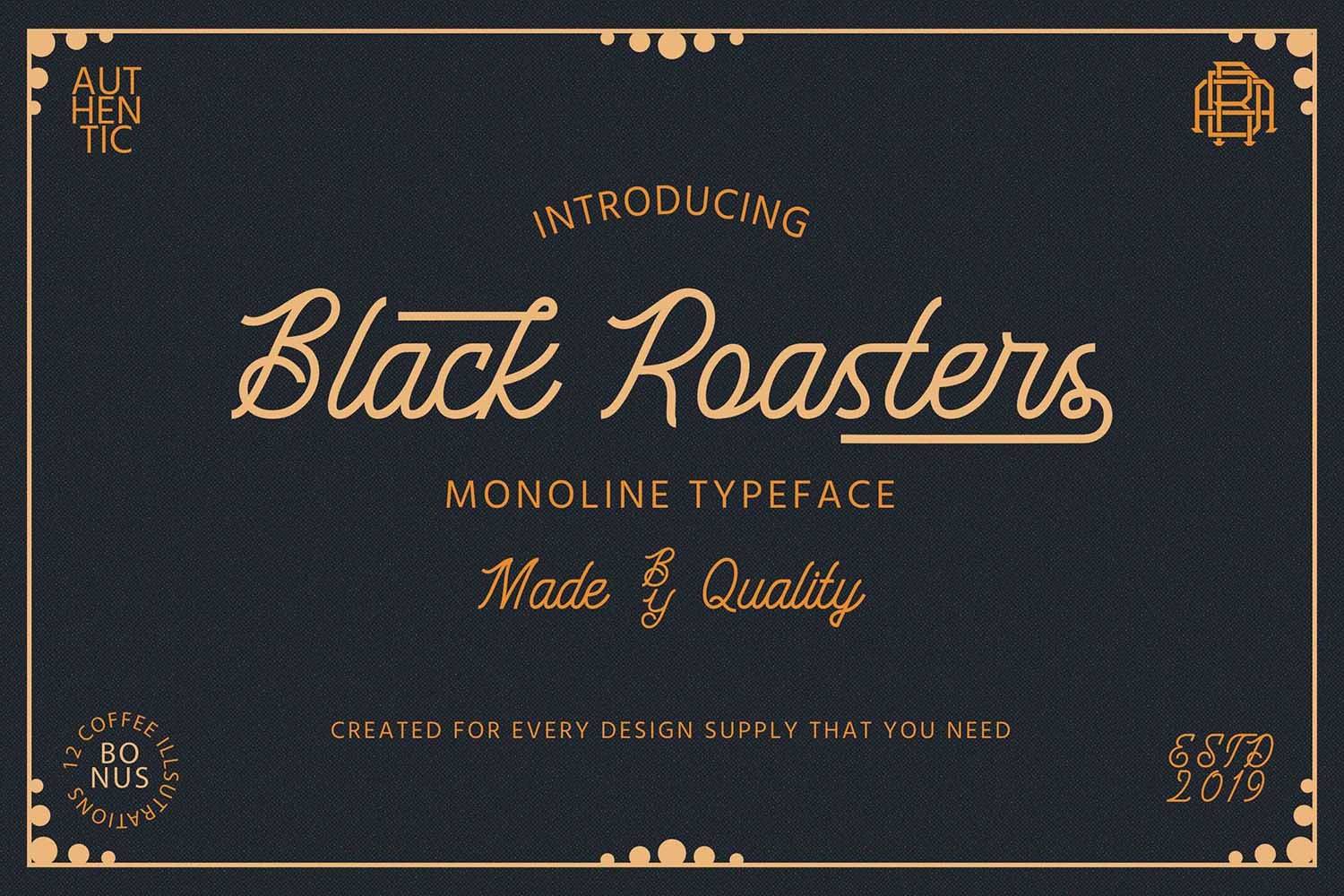 Black Roasters Font sample
