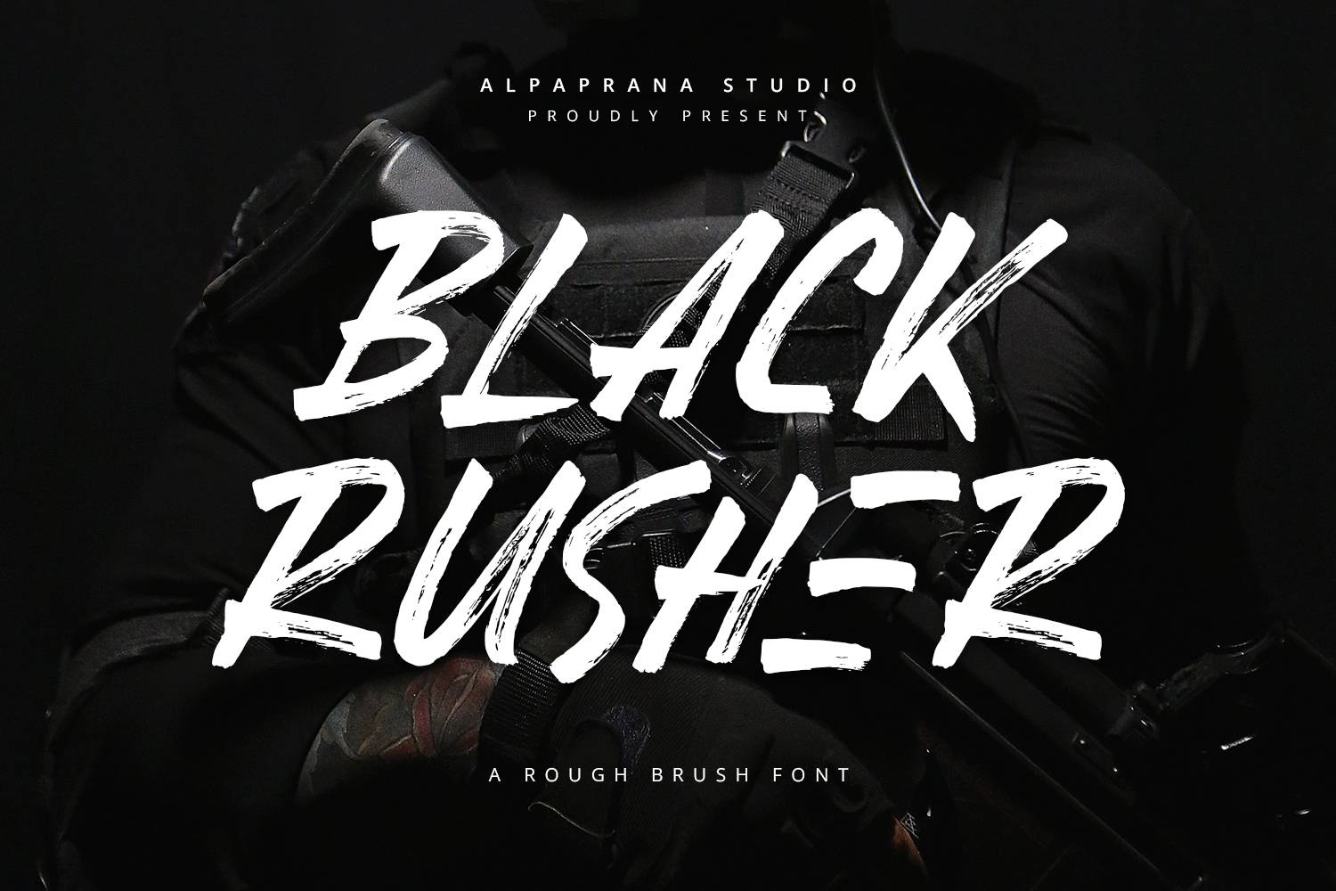Black Rusher Font sample