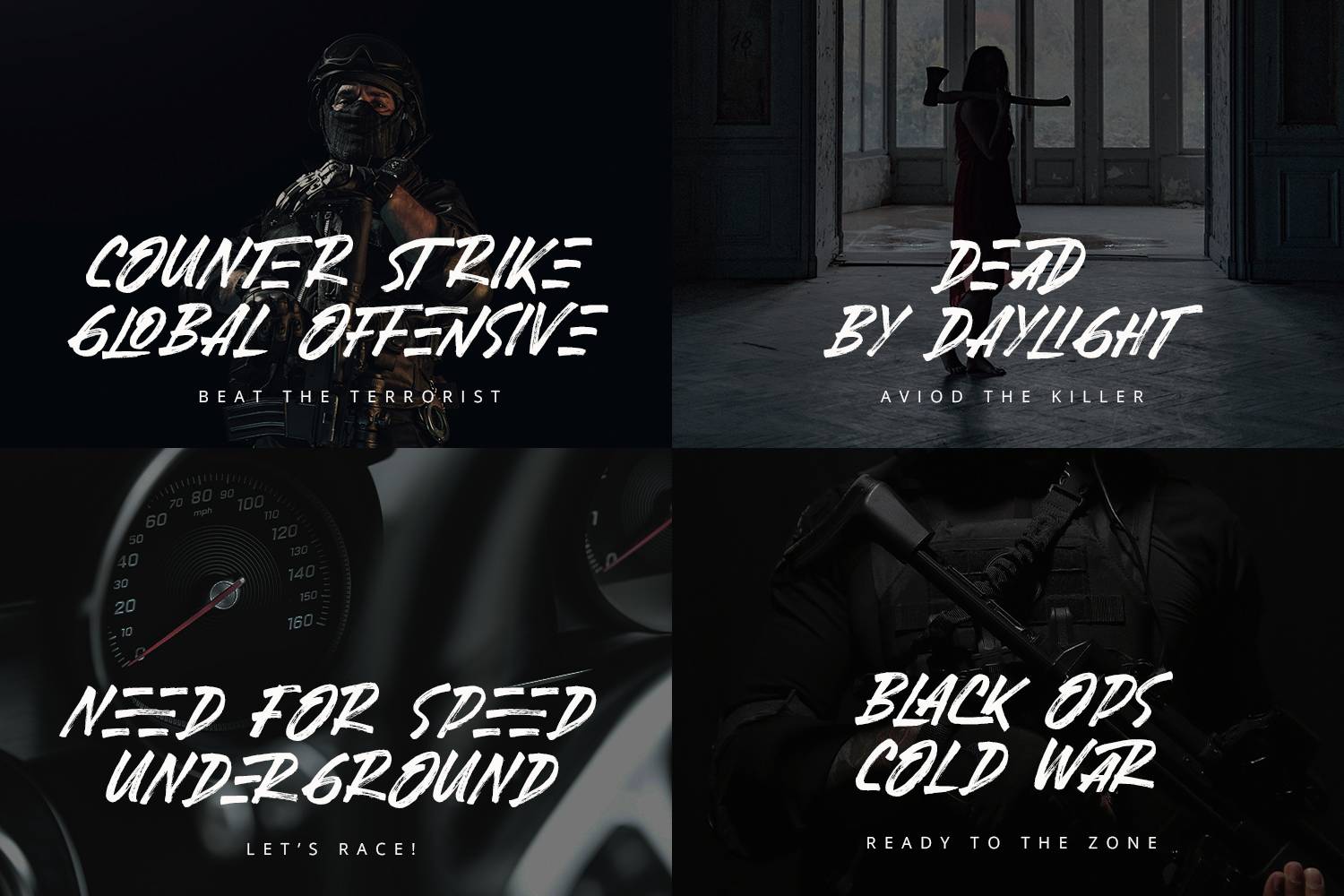 Black Rusher Font sample
