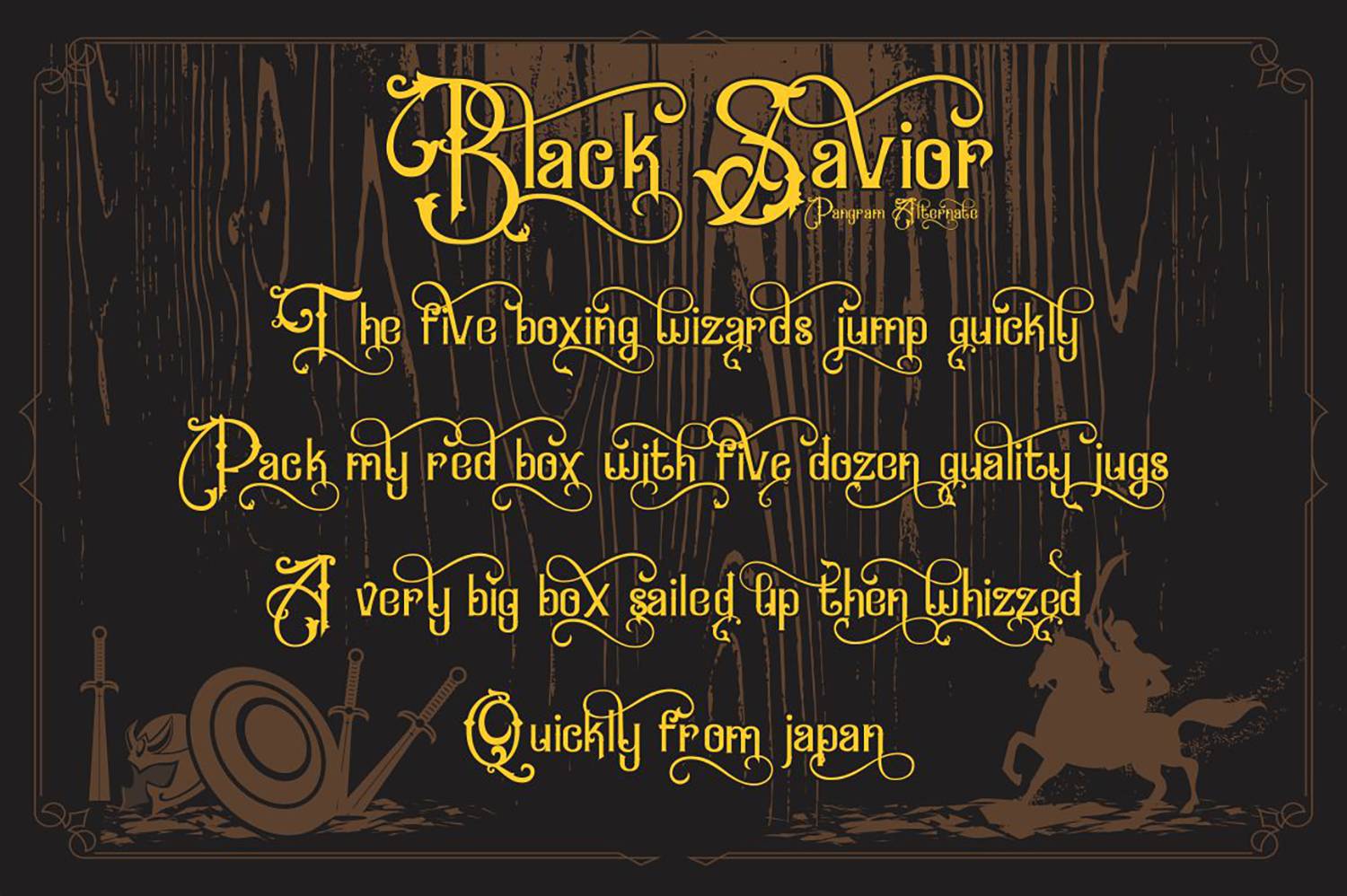 Black Savior Font sample