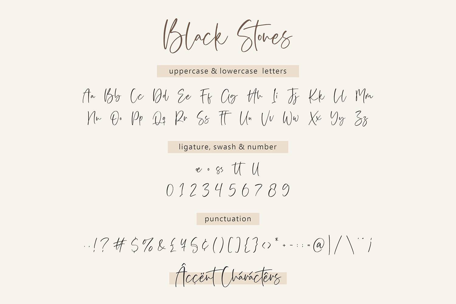 Black Stones Font sample