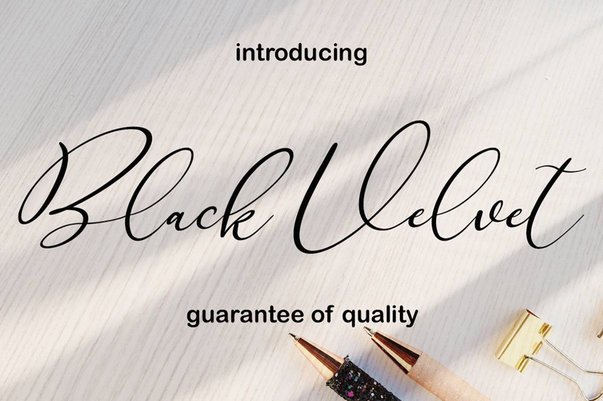 Black Velvet Font sample