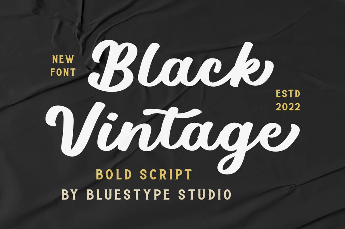 Black Vintage Font sample