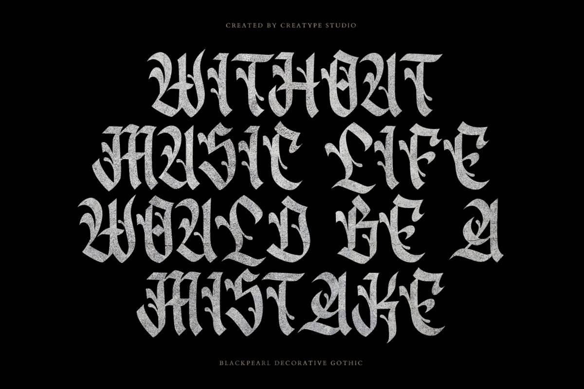 Blackpearl Font sample