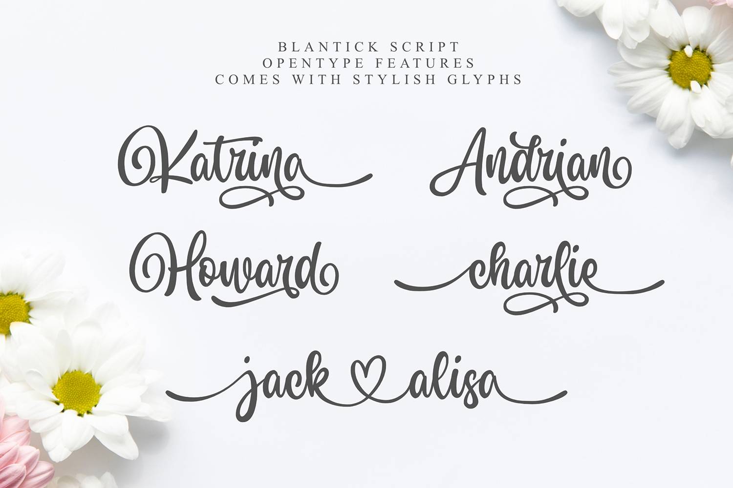 Blantick Script Font sample