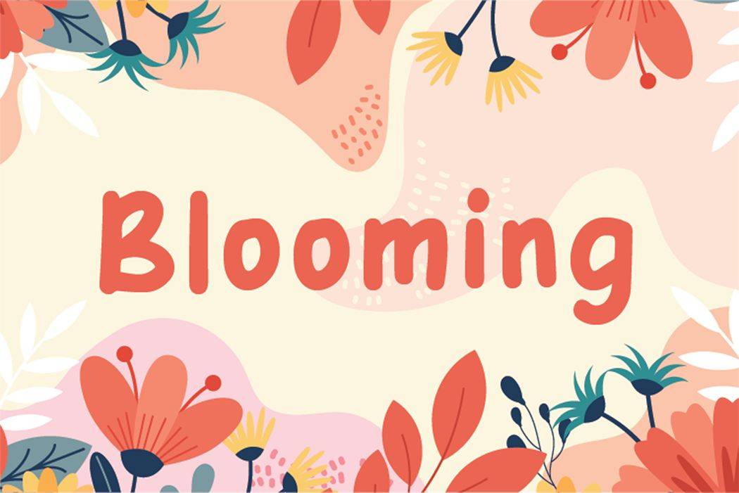 Blooming Font sample