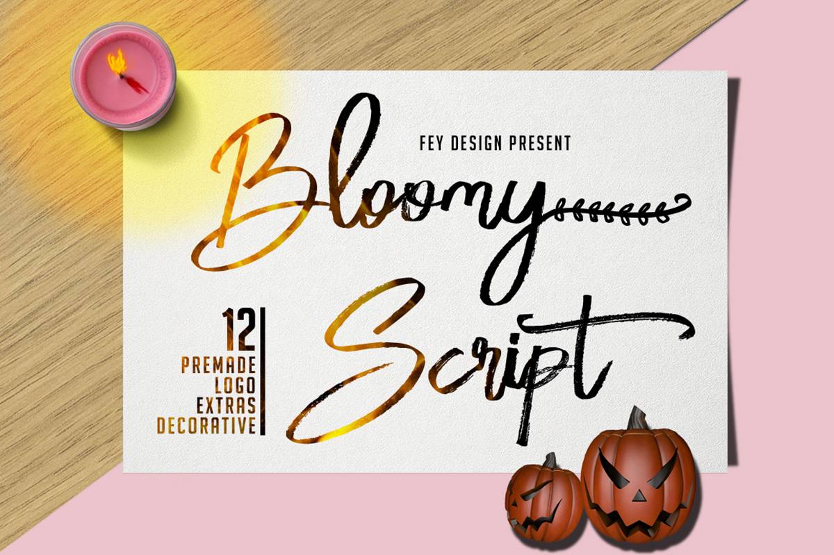 Bloomy Script Font sample