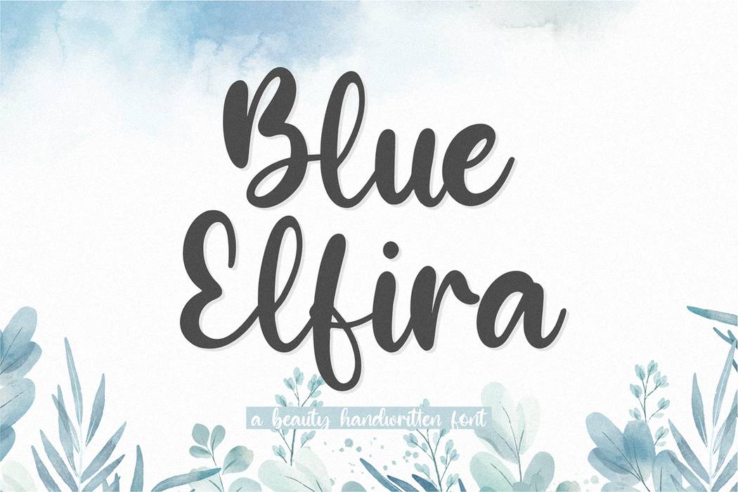 Blue Elfira Font sample