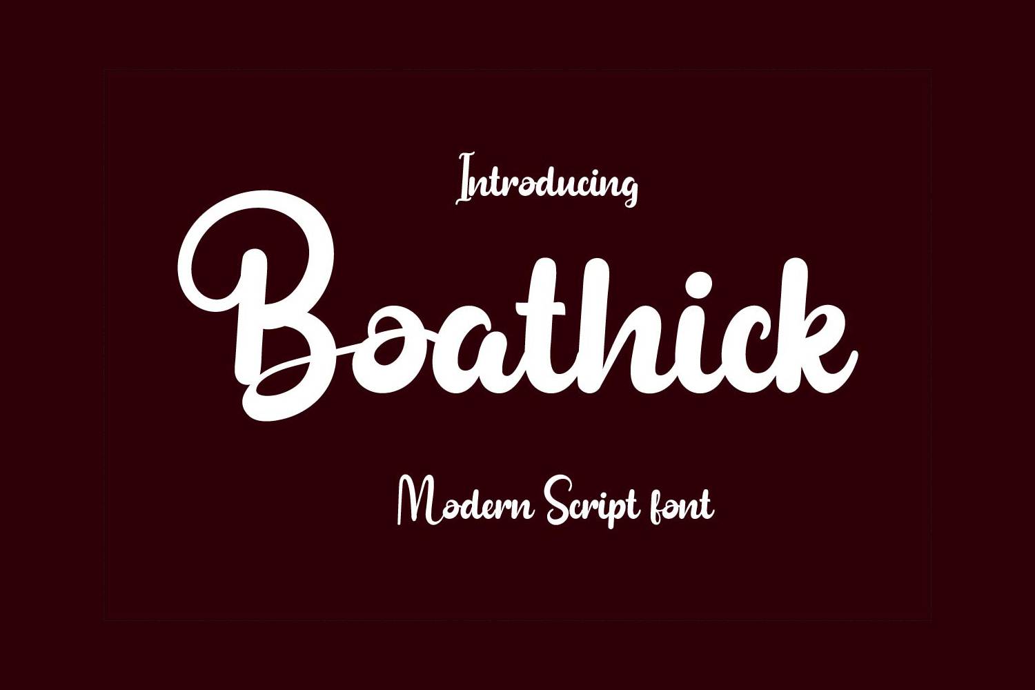 Boathick Font sample