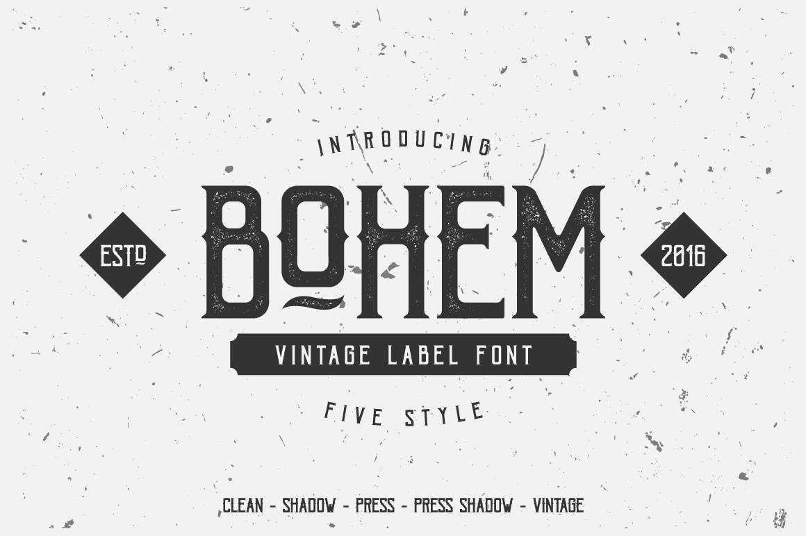 Bohem Press Font sample