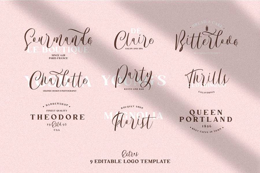 Bordellia Script Lettering Font sample