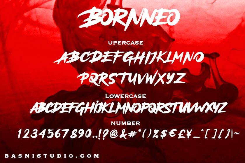 Bornneo Font sample