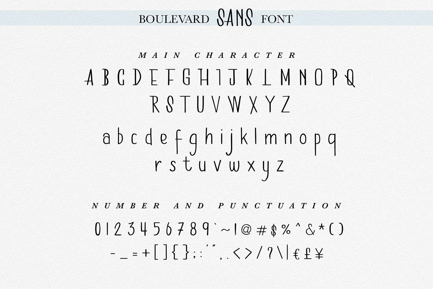 Boulevard Font sample