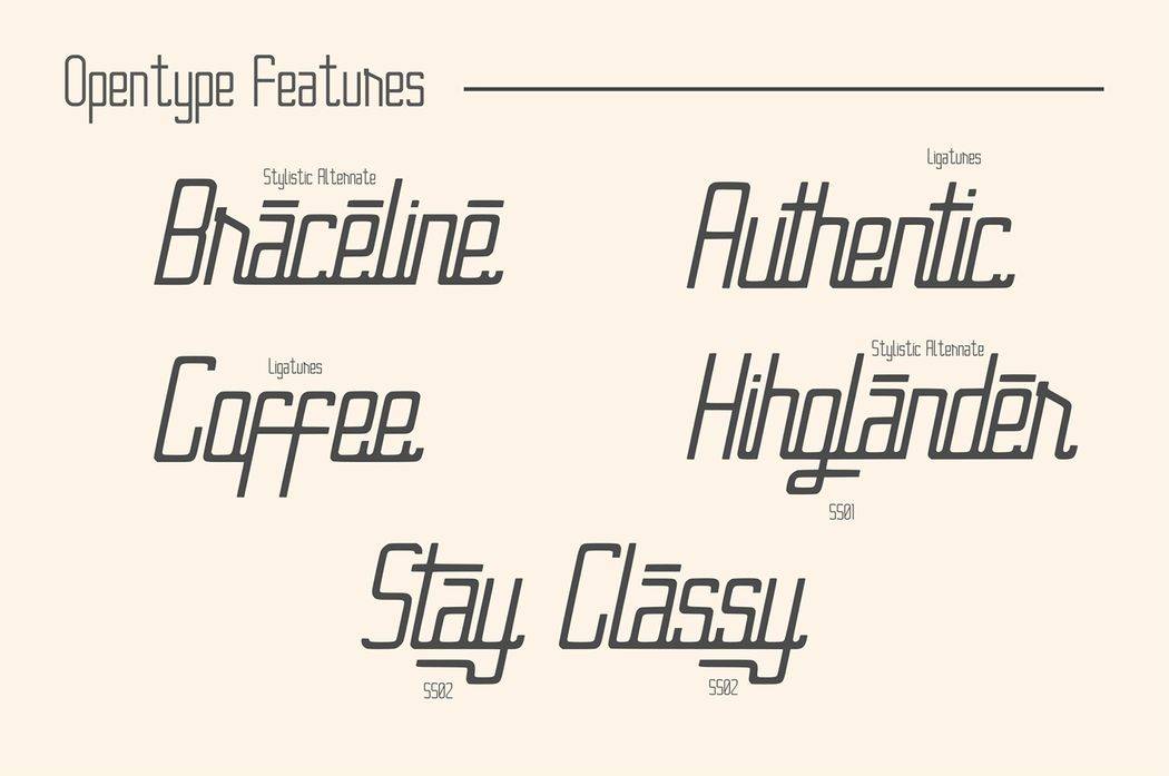 Braceline Font sample
