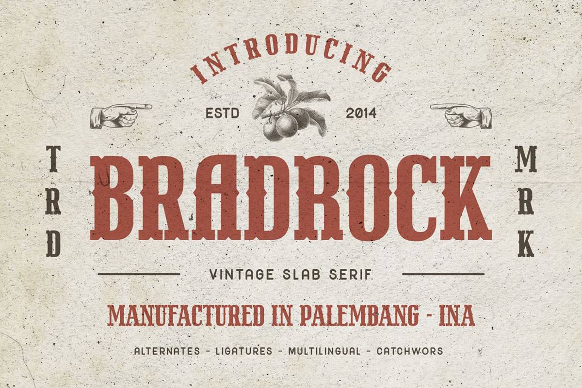 Bradrock Font sample