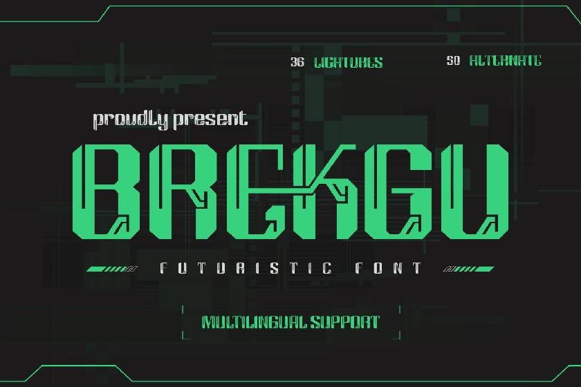 Brekgu Font sample