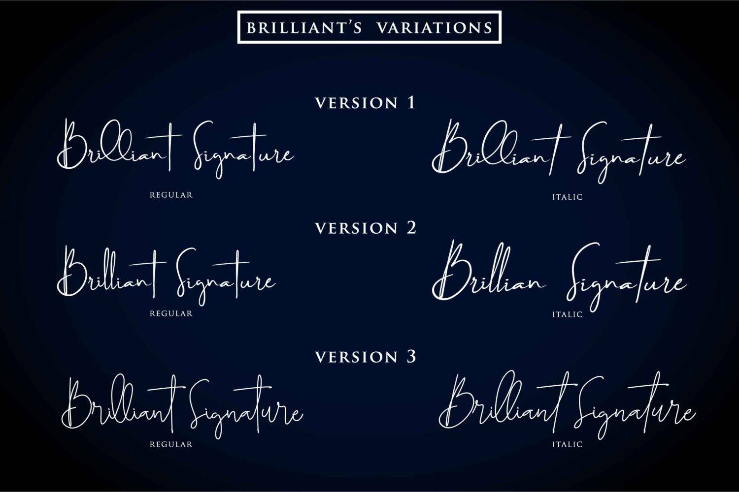 Brilliant Signature Typeface sample