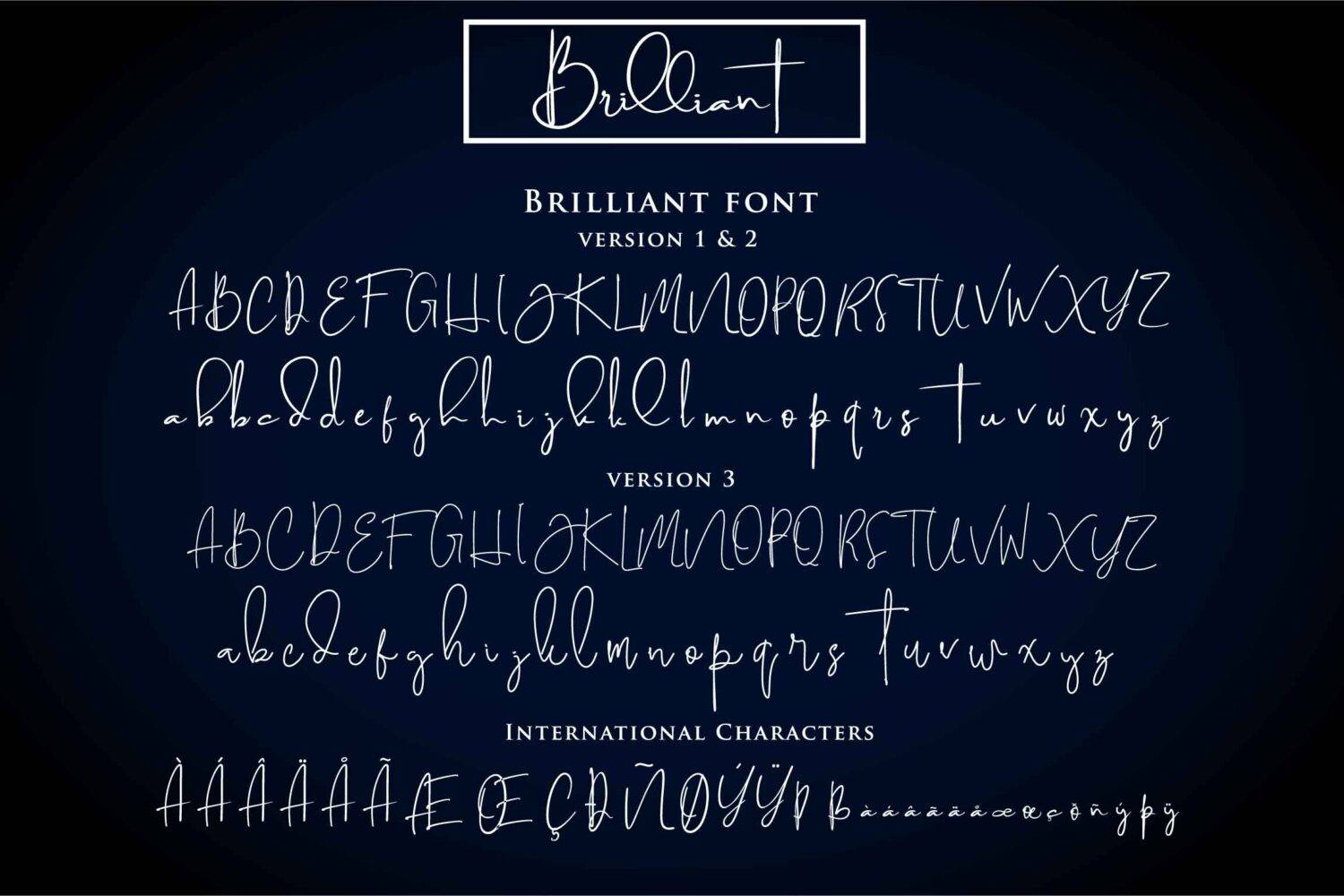 Brilliant Signature Typeface sample
