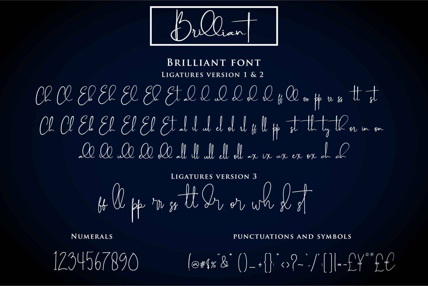 Brilliant Signature Typeface sample