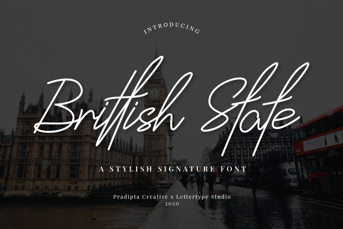 Brittish State Font sample