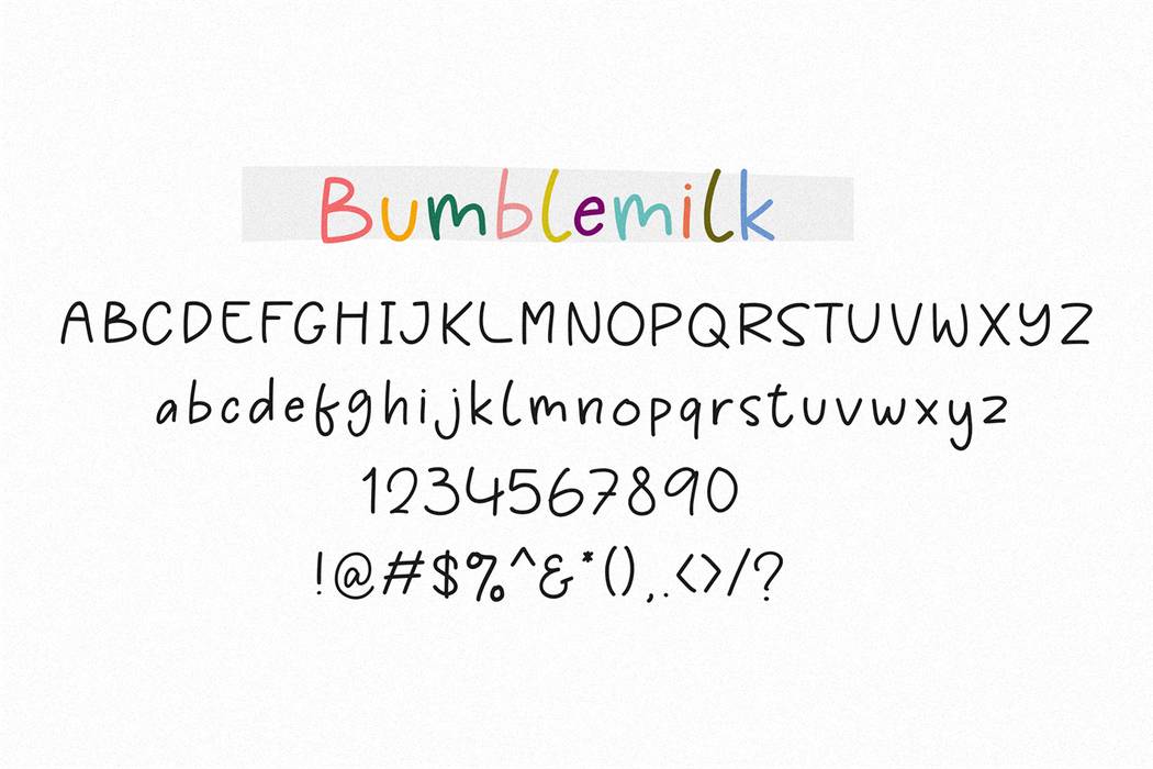 Bumblemilk Font sample