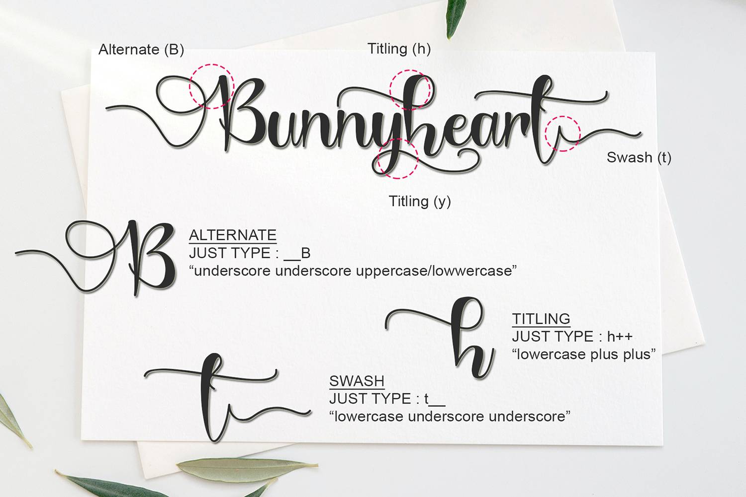 Bunnyheart Font sample