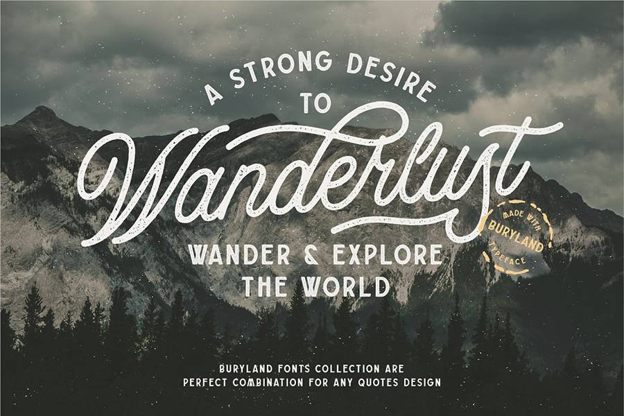 Buryland Vintage Monoline Script sample