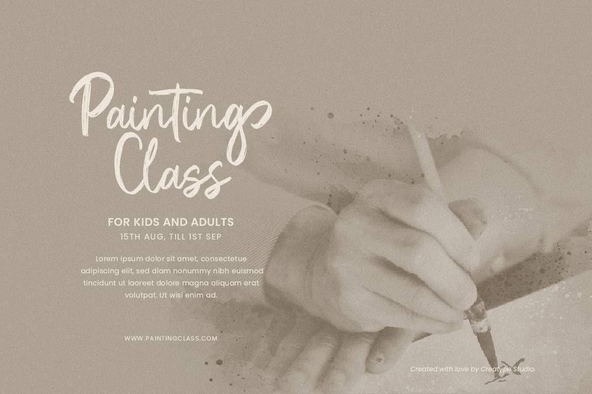 Buster Brush Font sample