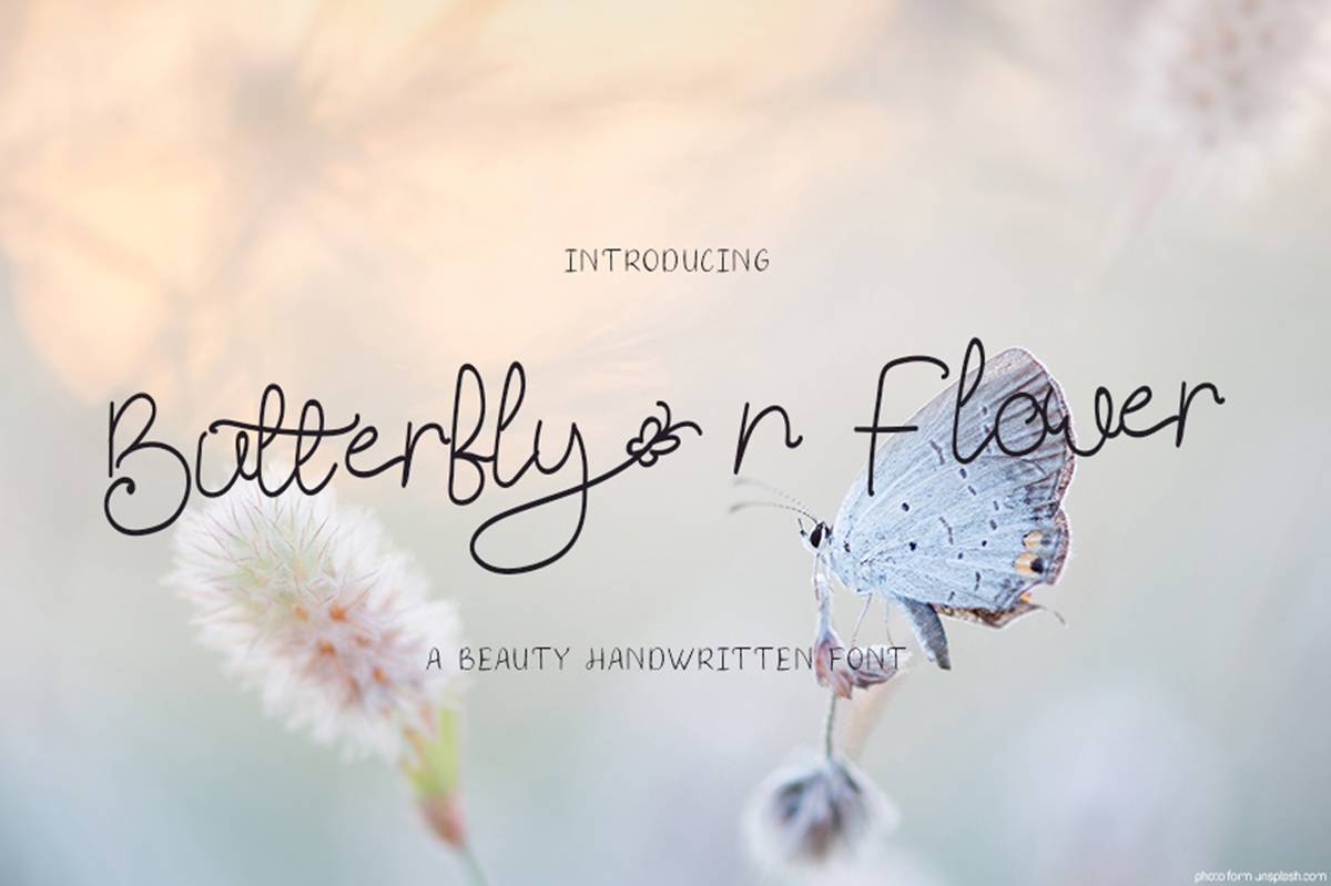 Butterfly n Flower Font sample