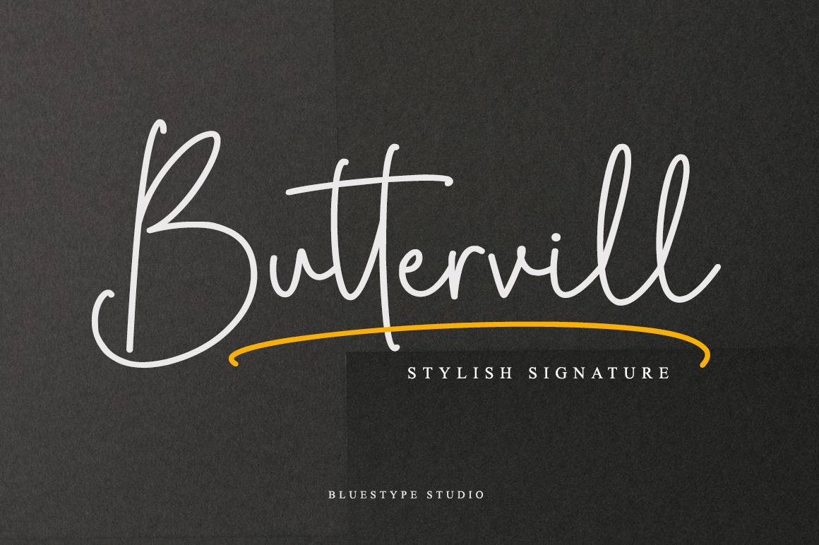 Buttervill Font sample