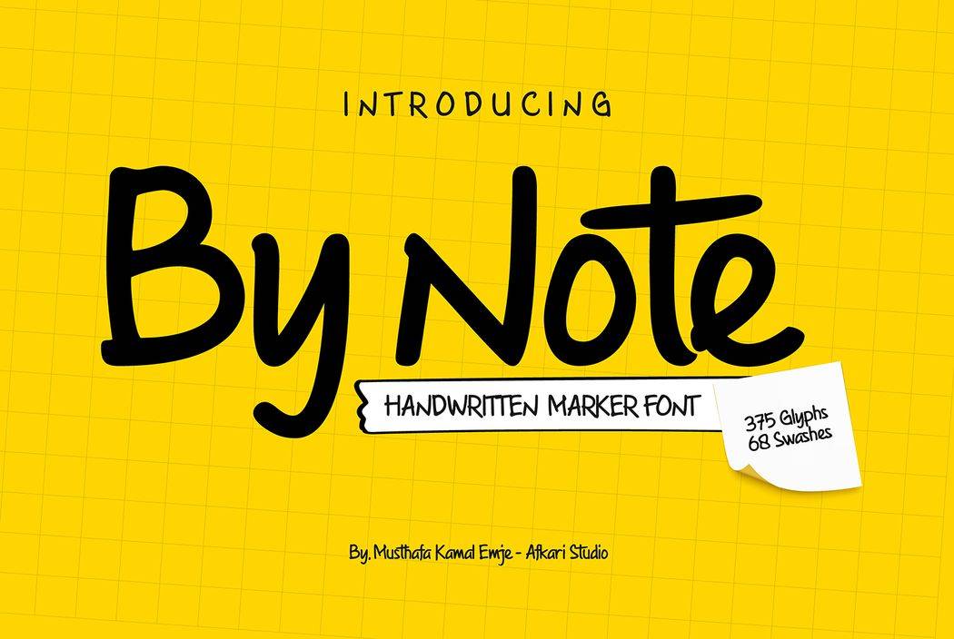 By Note Font sample