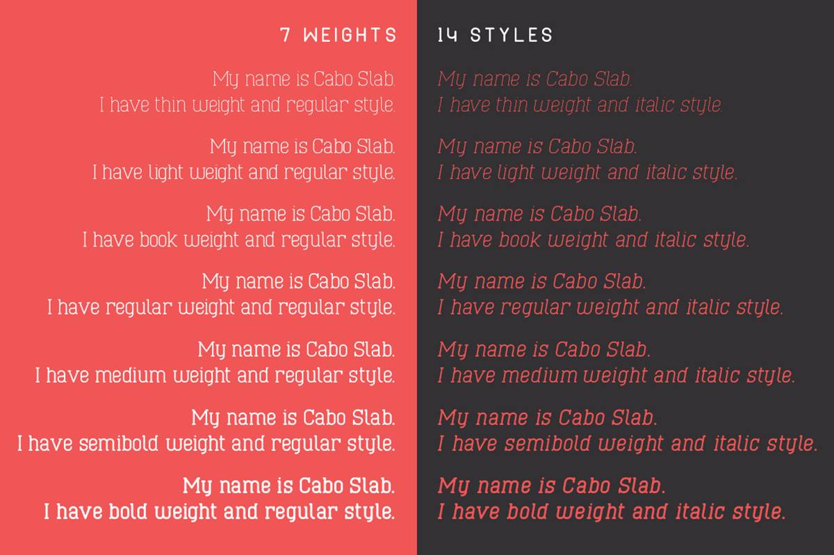Cabo Slab Font sample