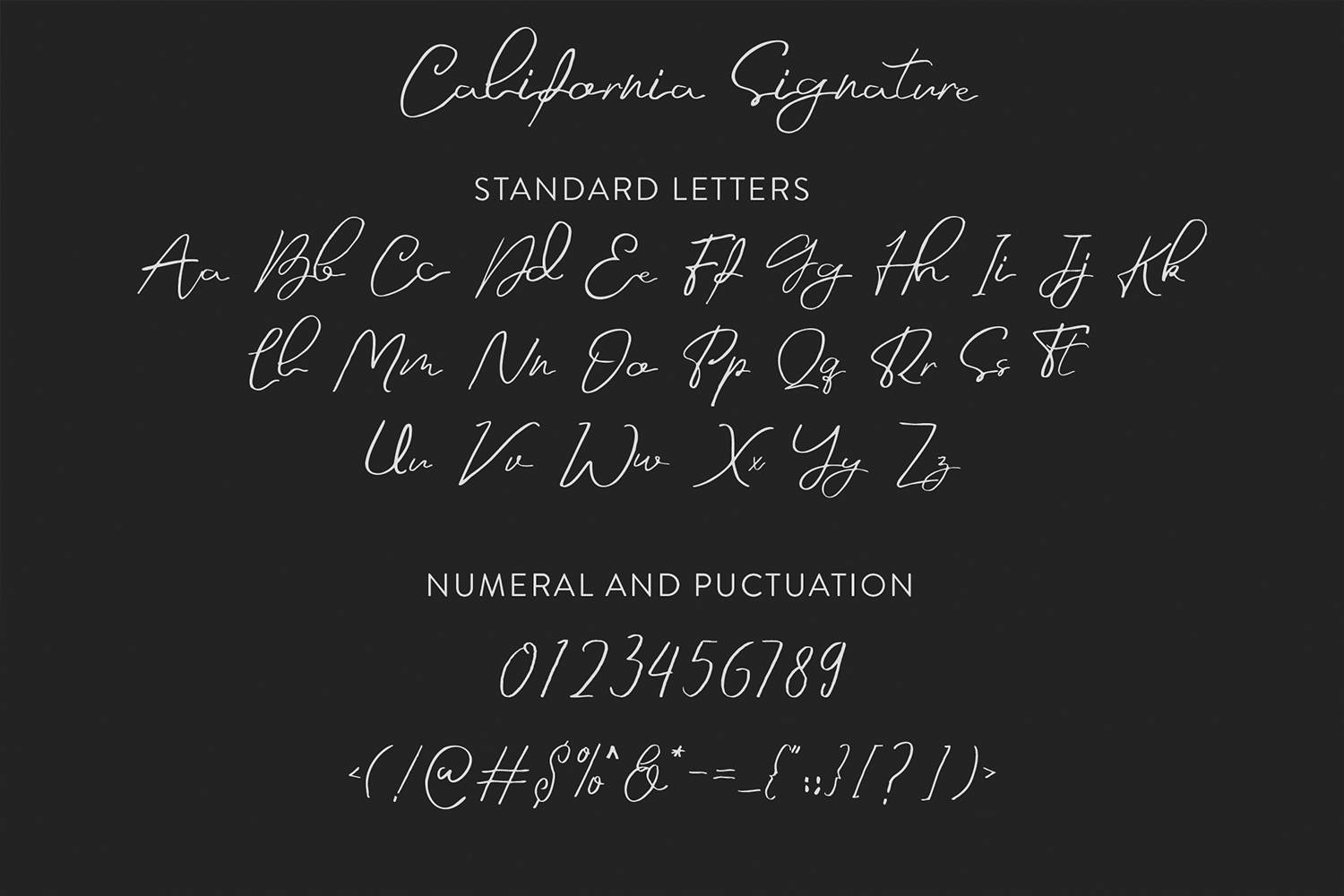 California Signature Font sample