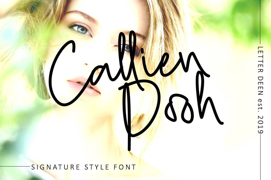 Callien Pooh Handlettering Font sample
