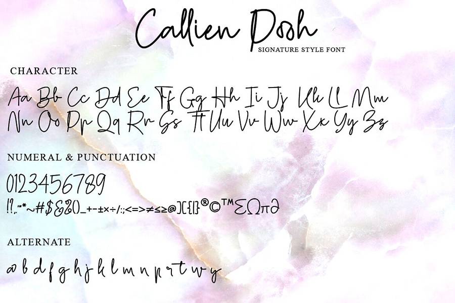 Callien Pooh Handlettering Font sample