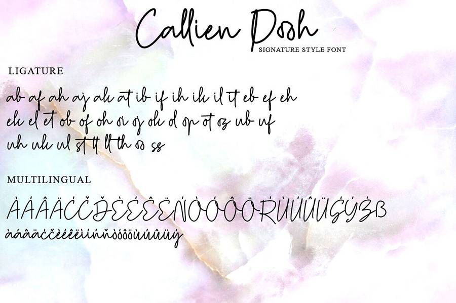 Callien Pooh Handlettering Font sample