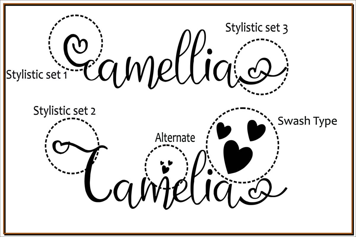 Camellia Font sample
