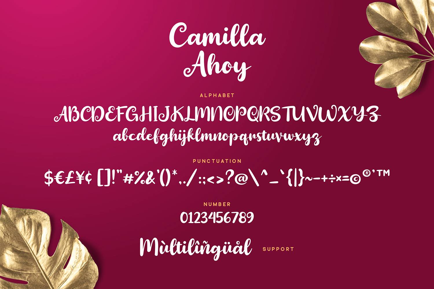 Camilla Ahoy Font sample