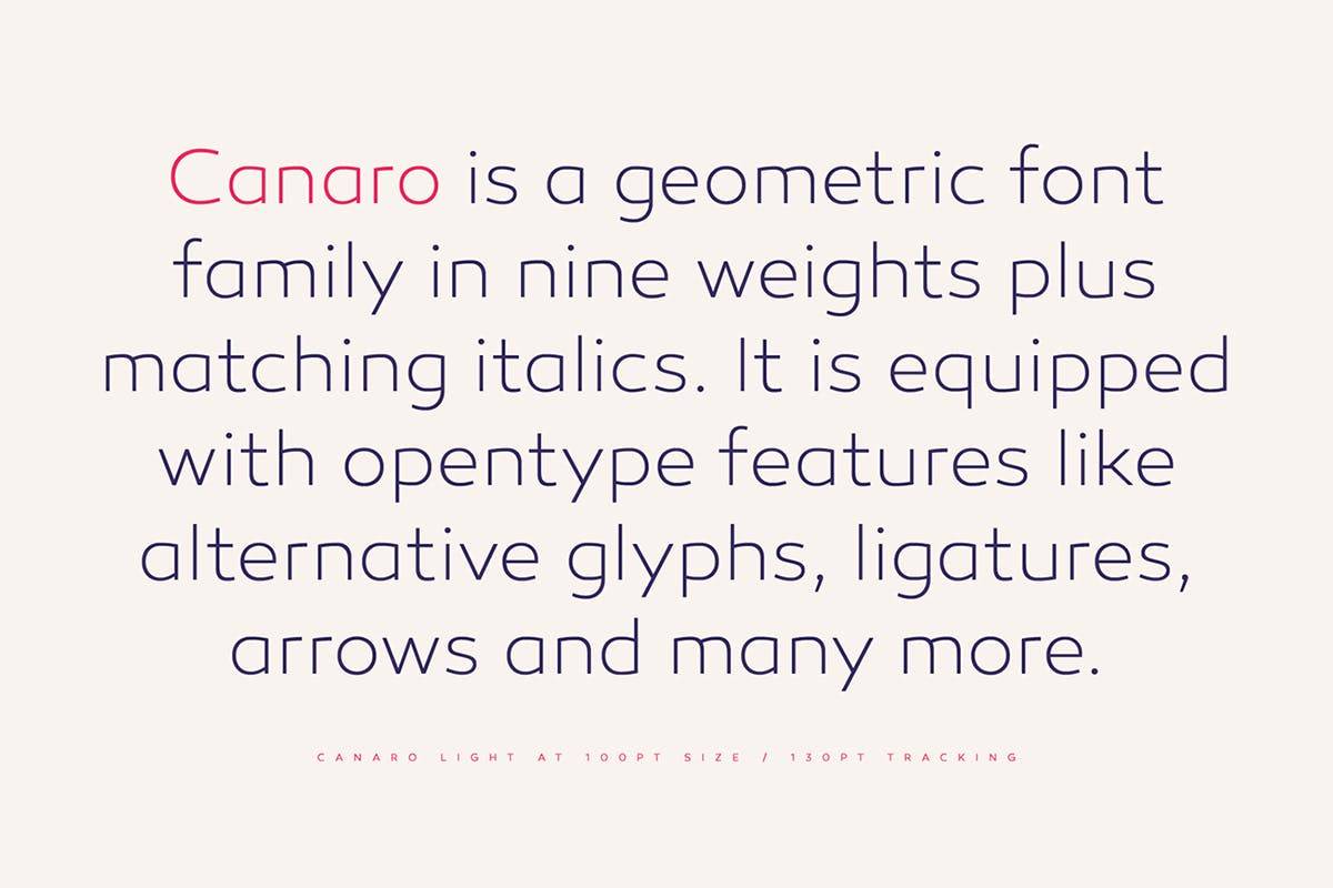 Canaro Demo Font sample