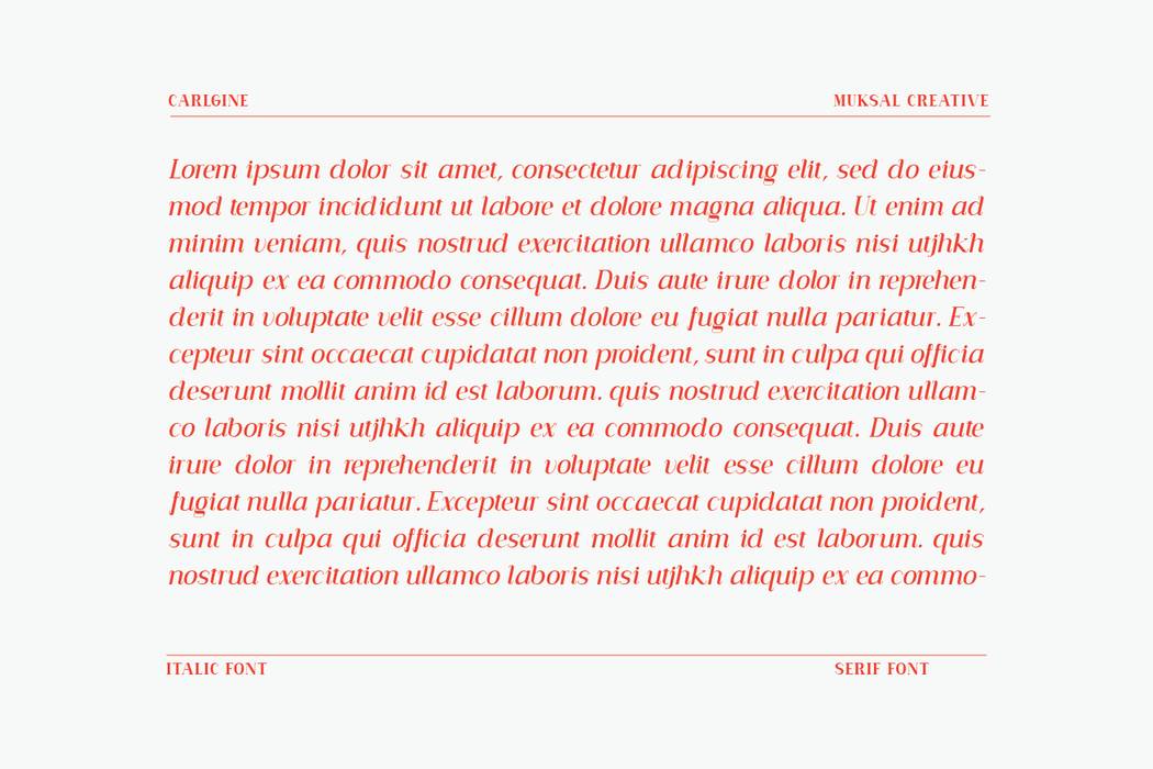 Carline Font sample